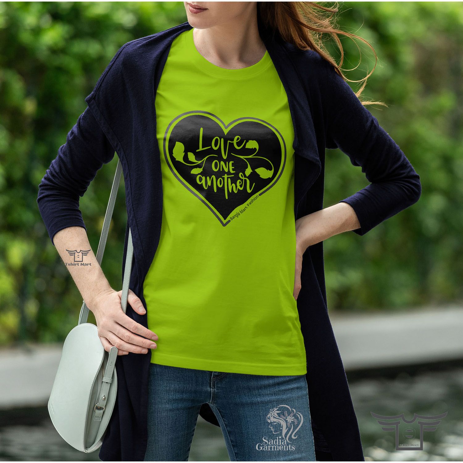 Love One Another Unisex Comfortable Jersey Fabrics Half Hata Fashionable Tshirt