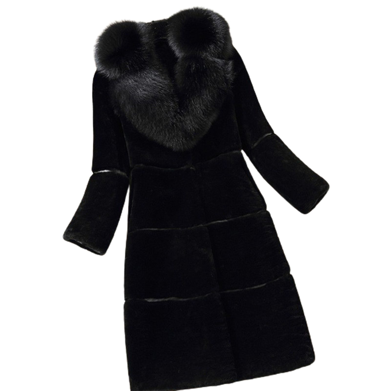 Office Lady Coat Long Sleeve Plush Turn Down Collar Office Lady Overcoat