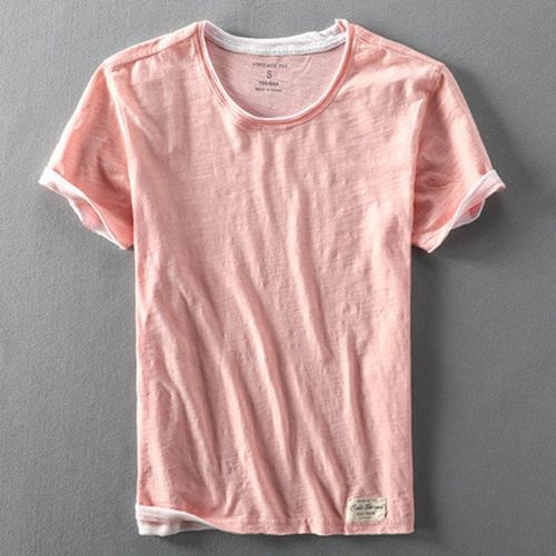 Men Summer Fashion Brand Japan Style Bamboo Cotton Solid Color Short Sleeve T-shirt Male Casual ple Thin White Tee Tshirts