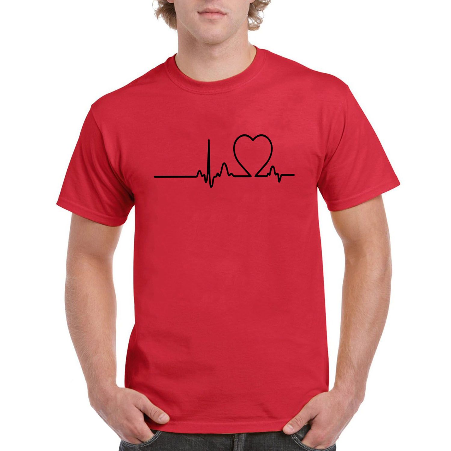 Love Heart Red half Sleeve T-Shirt For Men