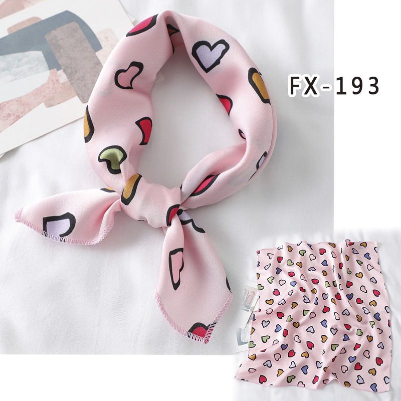 Lady Hair Scarf Fashion Female Print Small Silk Square Scarves Design Shawl and Wraps Bandana Women Foulard Accessories Summer