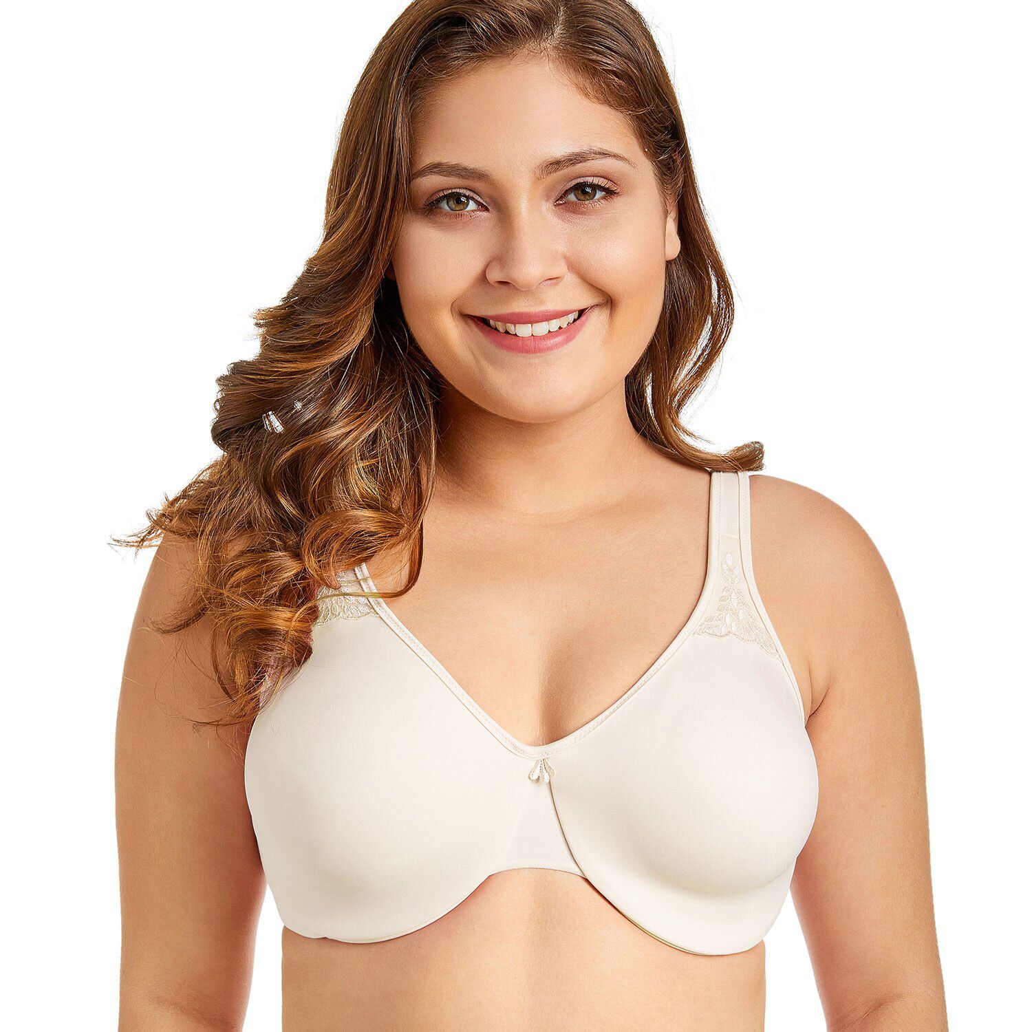 Delimira Women's Seamless Bra Plus Size Smooth Full Figure Underwire Comfortable Minimizer Bras Brassiere