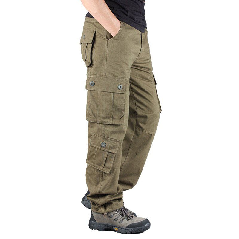 Spring Mens Cargo Pants Khaki  Men Trousers Casual Cotton Tactical Pants Men Big Size  Pantalon Militaire Homme