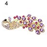Lady Fashion Elegant Peock Design Shiny Rhinestone Hairpin Hair Clip Barrette