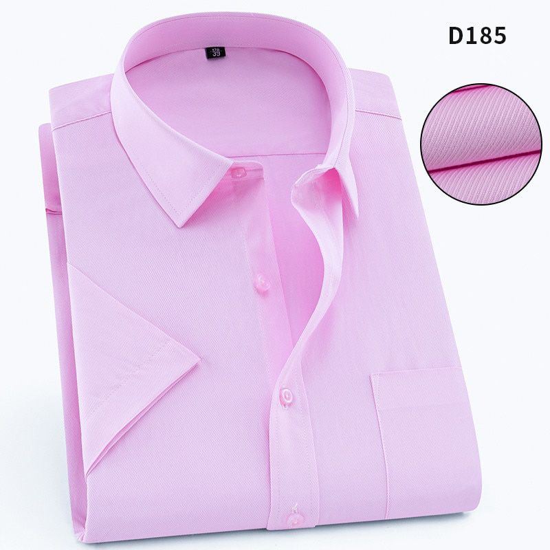 Plus Size 8XL 7XL 6XLSummer Men Shirt Short Sleeved Fashion Solid Twill Plain Male Shirts Formal Business White Camisa Masculina