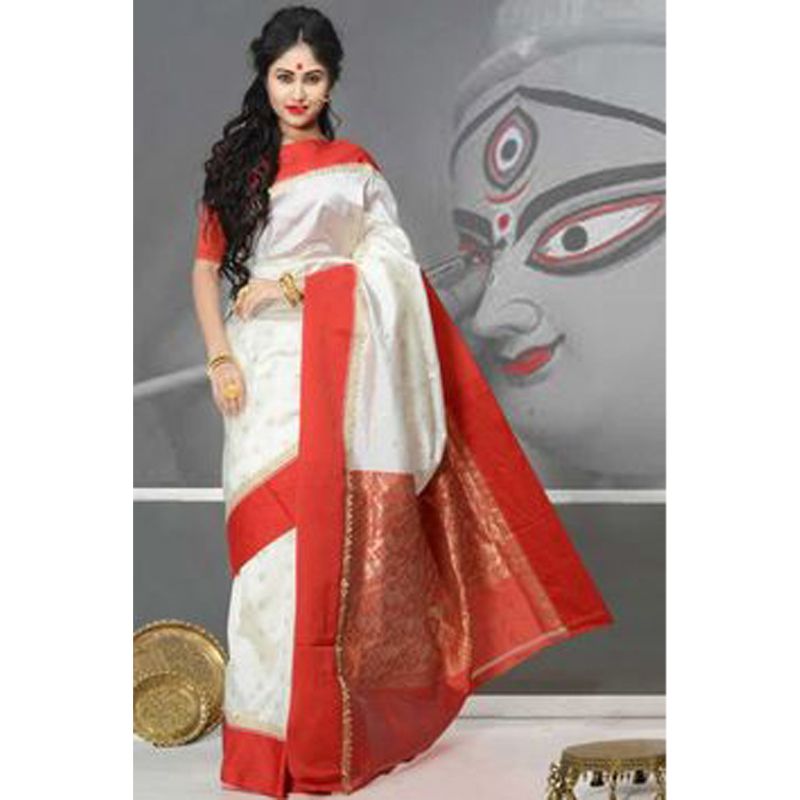 Indian Silk Katan Sharee Without Running Blouse Piece For Womens Loot Box