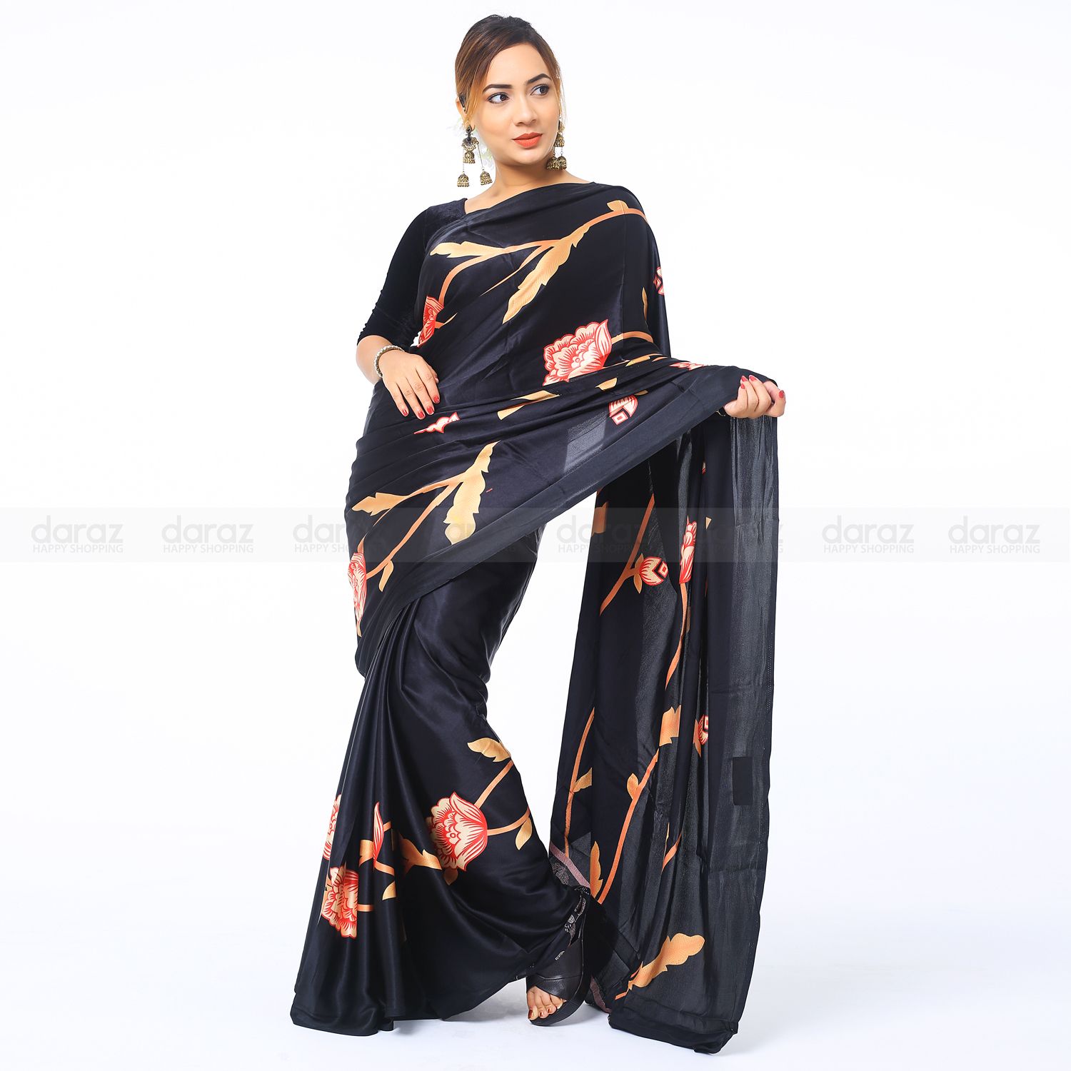 Indian Sanjana Silk Share With Running Blouse Piece Soho 14 Hat Share.