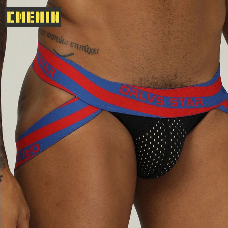 CMENIN ORLVS (1 Pieces) Mesh Breathable Mens thongs Underwear Mesh 1 Layer Pouch Quick Dry Underpants Male Panties Innerwear OR206