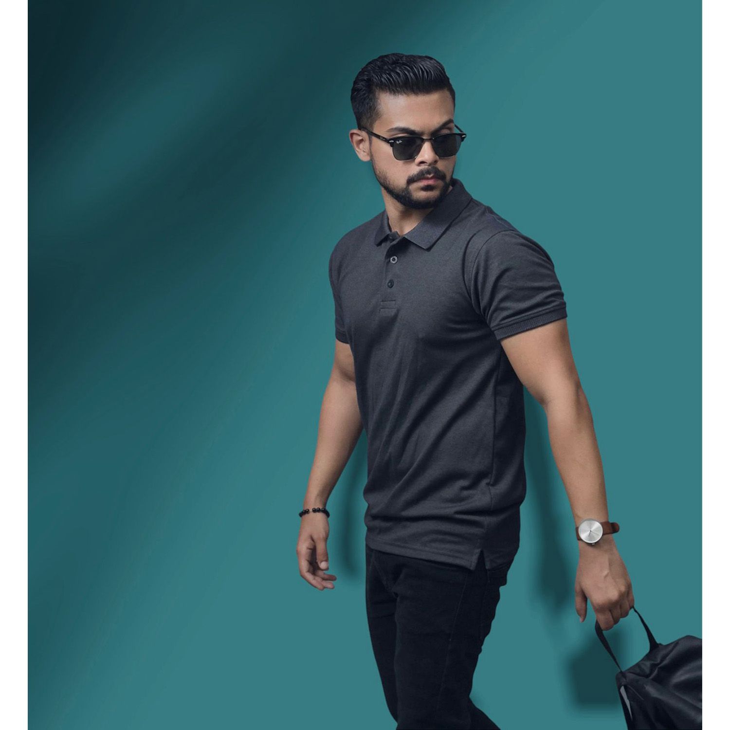 Light Charcoal Premium Polo - Soft Pima Cotton