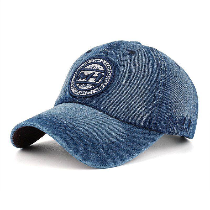 Helisopus Demin Baseball Cap Men Women Snapback Multi Color Letter Embroidery Hat Cap Men Sun