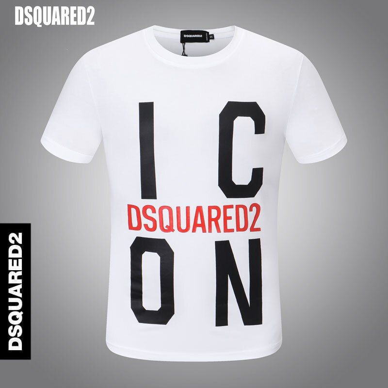 D2 Oversize t shirt Brand Black & white letters Icon T shirt Men Casual Tshirt Print Funny broadcloth Tee shirt