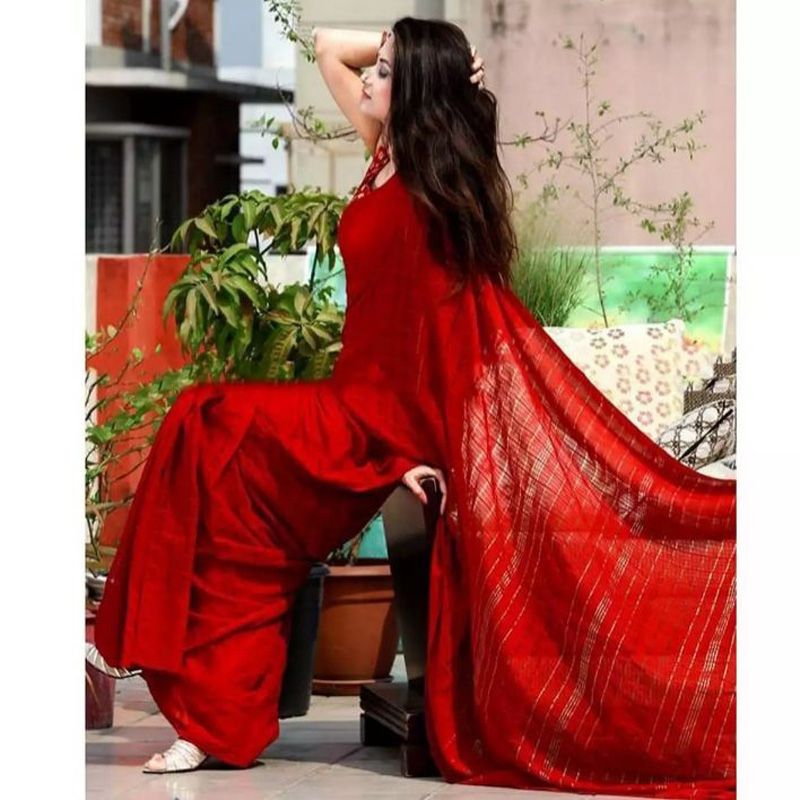 Jhum Saree for Women-Red color