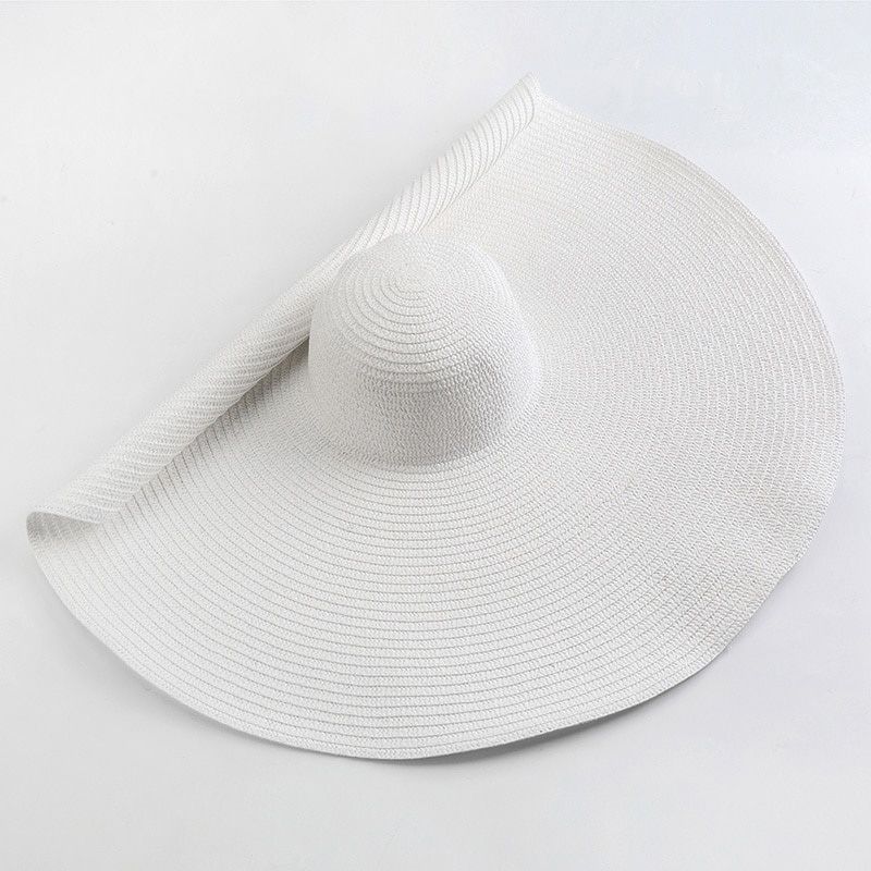 Oversized Wide Brim Straw Hat Travel Beach Hats Women  70cm Sun Hat summer UV Protection Panama Floppy Foldable cap UPF 50