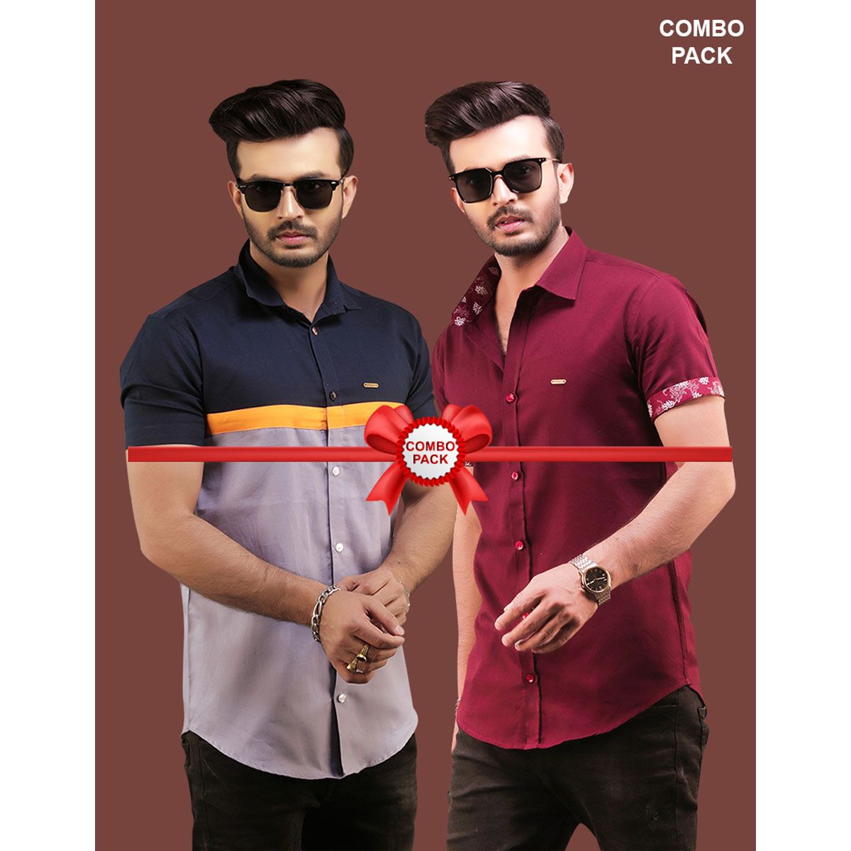 Men’s Half Sleeve Casual Shirt (Combo Pack) - 1764S