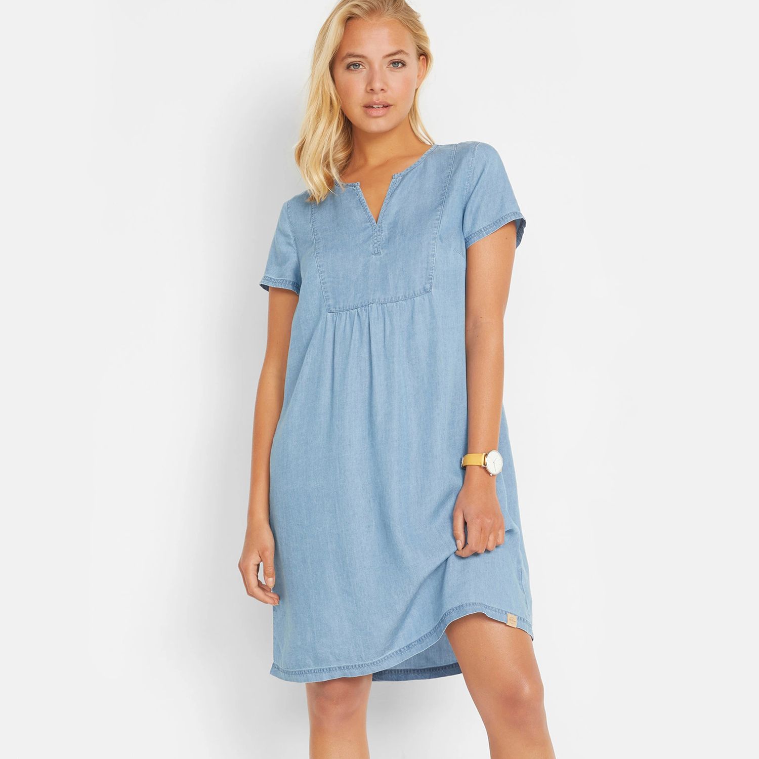 Short Sleeve Ladies Long Top (LIGHT BLUE/SHORT/CT-31)