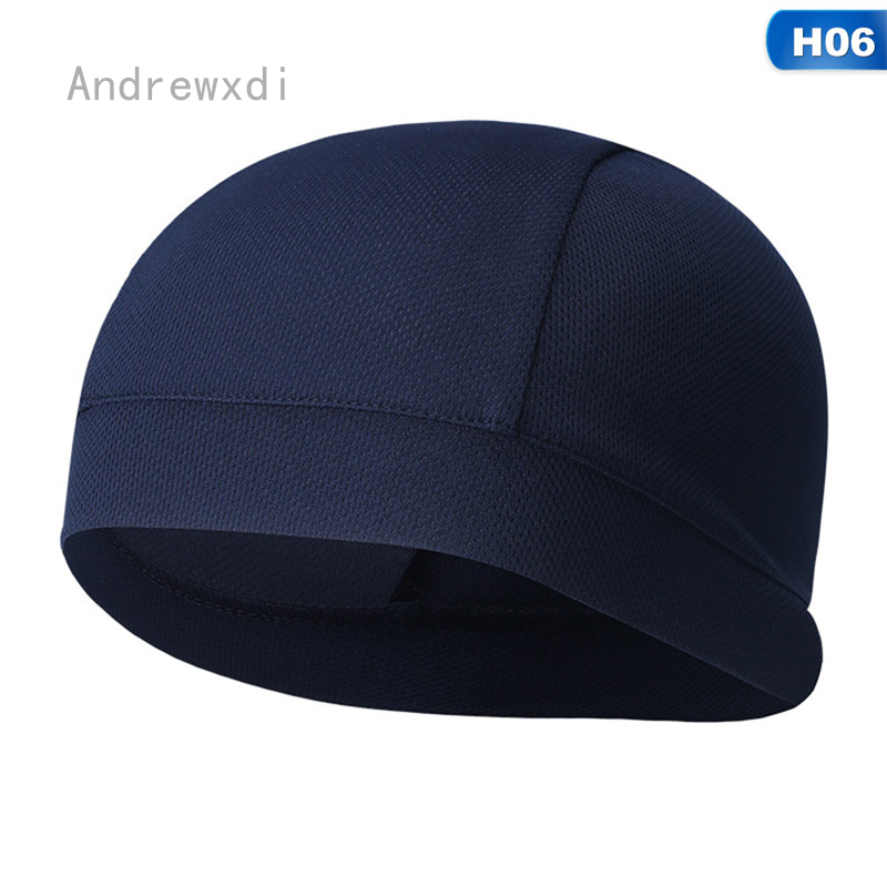 Summer Elastic Breathable Absorb Sweat Solid Color Headband Riding Skull Cap Quick-Dry Cycling Cap For Women Men