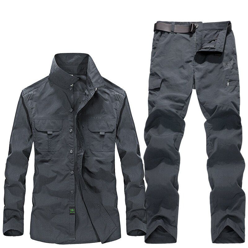 Spring and Summer New Men's Quick-drying Trousers Large Size Outdoor Quick-drying Waterproof Shirt Trousers Suit Men's Overalls