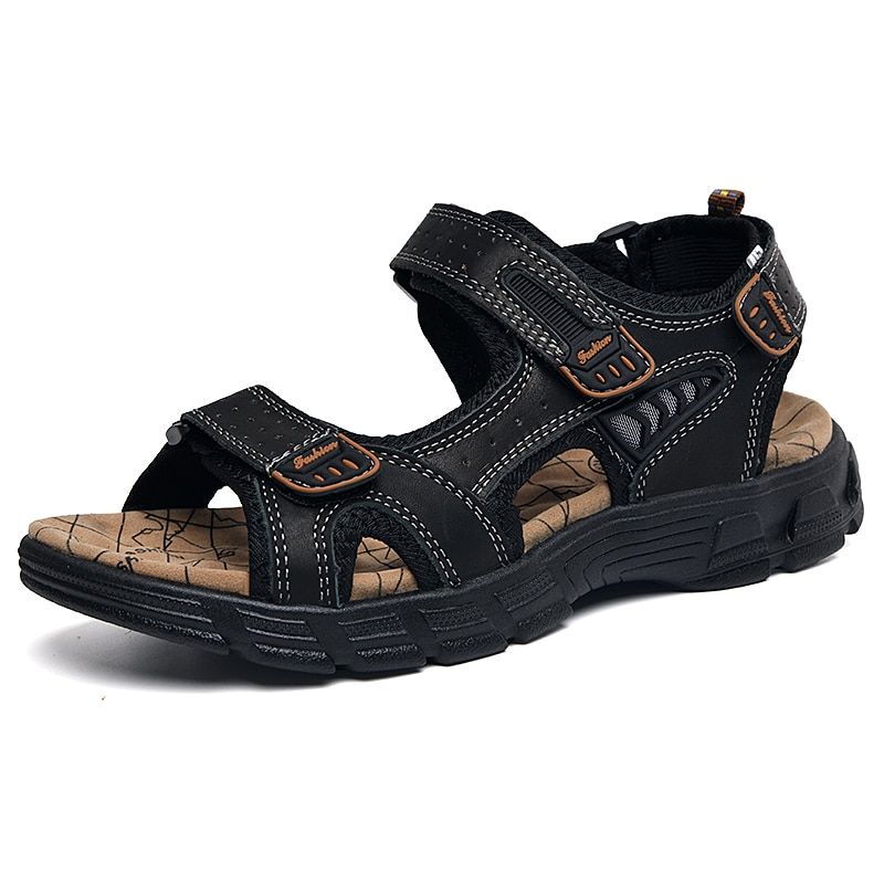 Men's Leather Sandals Soft Driving Shoes Footwear Summer 2021 Man Sandals