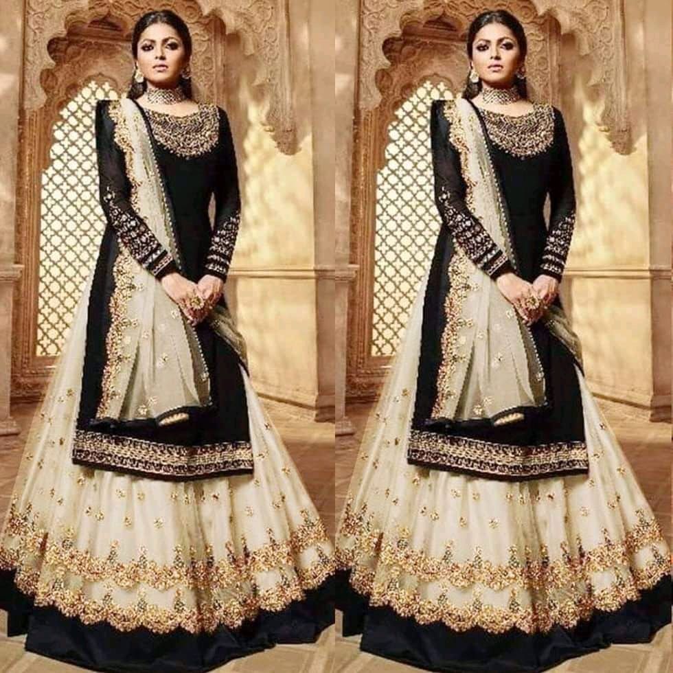 Party Gown- Weightless Georgette Semi Stitched Heavy Soft Dress Best Quality Embroidery Work With Anarkali Gown For Girl And Women.