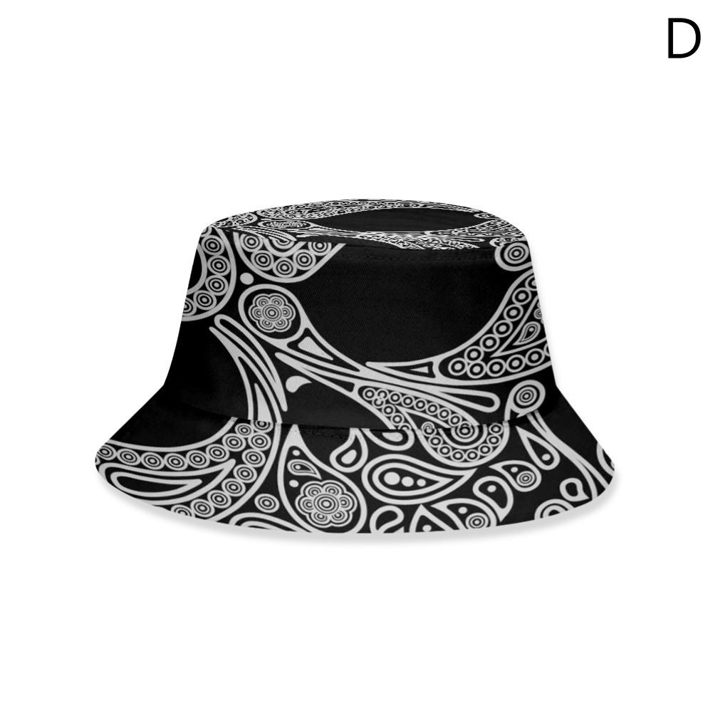 Adults Kids 3D Paisley Print Summer Outdoor Bucket Cap Fisherman Sun Hat