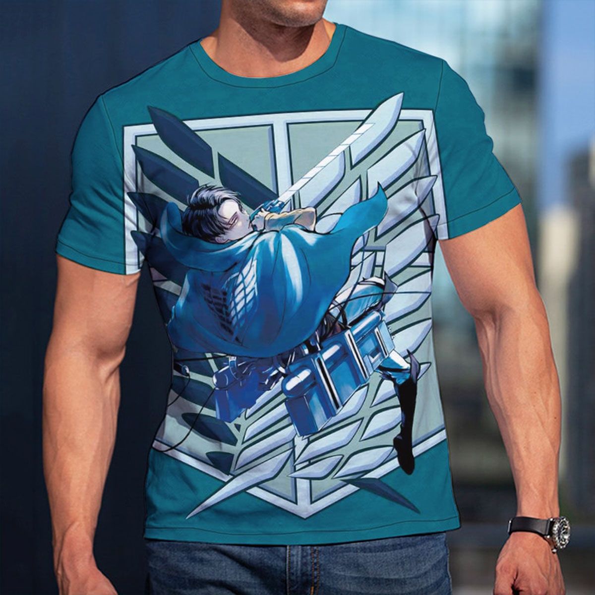 Anime 3D Print T-shirts Attack On  Fashion All-Match Round Neck Comfortable Summer Soft Style Design Handsome Man