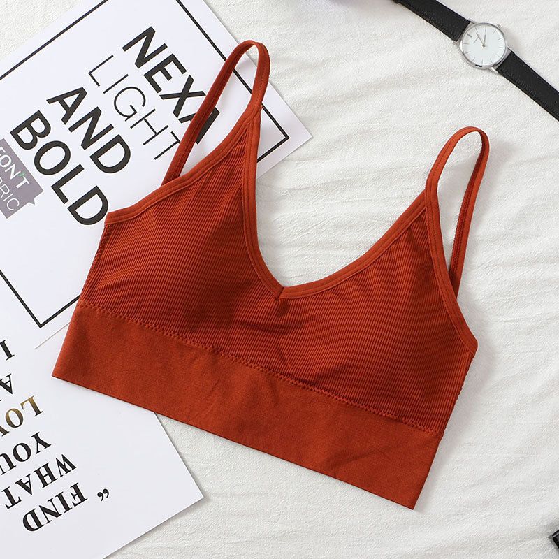 Push Up Bra For Women Triangle Cup  Deep V Bras Bralette Comfort Wireless Female Underwear Solid Seamless Bra Crop Top