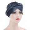 Women Stylish Solid Color Fabric Headscarf Turban Wrapped Hood with a Braid