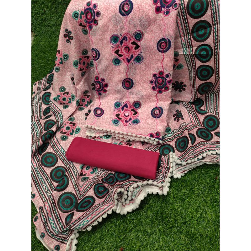 Joypuri Ari Work Unstitched Fashionable Stylish Gorgeous Three Piece Set For Women Clothing Salwar Kamiz Dresses { 3 Piece } অর্ক কটন আড়ি জয়পুরি থ্রি পিছ