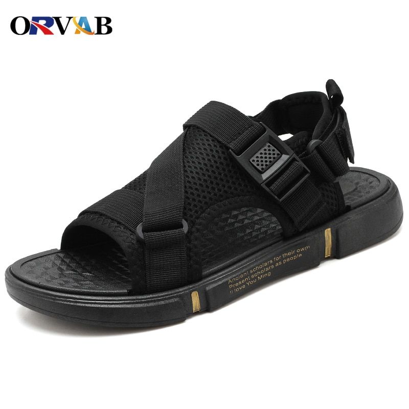 Plus Size 36-46 Men Sandals Soft Non Slip Men Shoes High Quality Woven Beach Sandals Mens Gladiator Sandals Summer Casual Flats