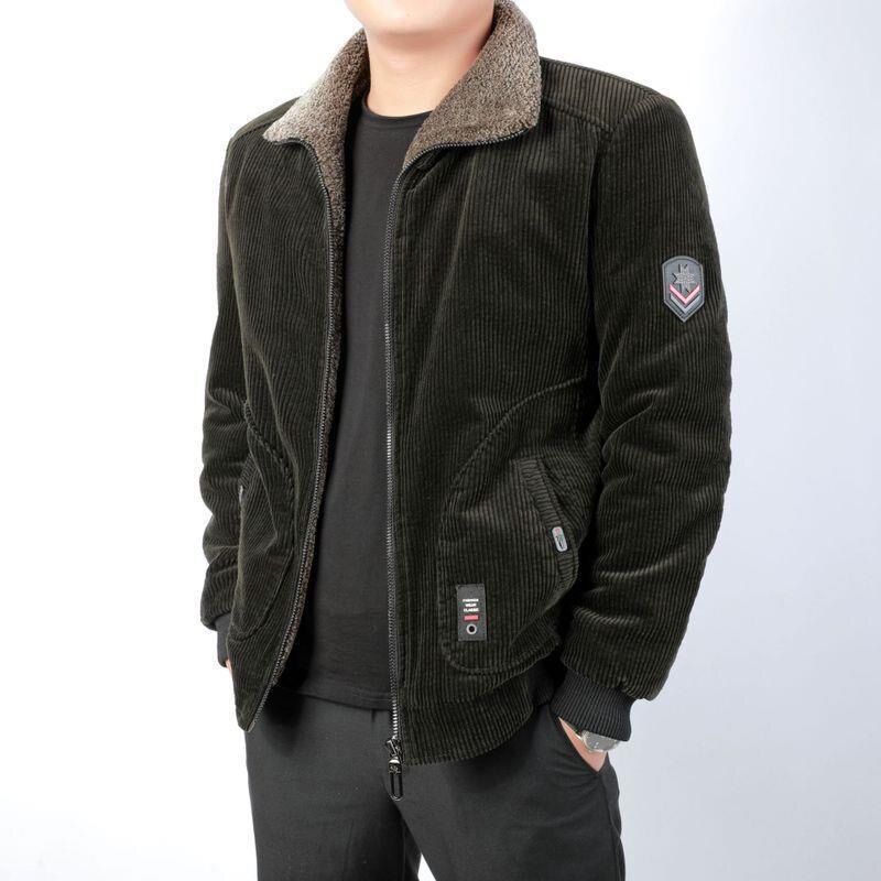 Winter Jacket Men Cotton Padded Warm Loose Parka Coat Casual Corduroy Short Male Jacket Men's Clothing