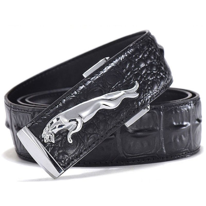 2020 Luxury Brand New Jaguar Crocodile Leather Belt for Men High Quality Belts Fashion Cowboy Designer Luxury Men Strap Jeans