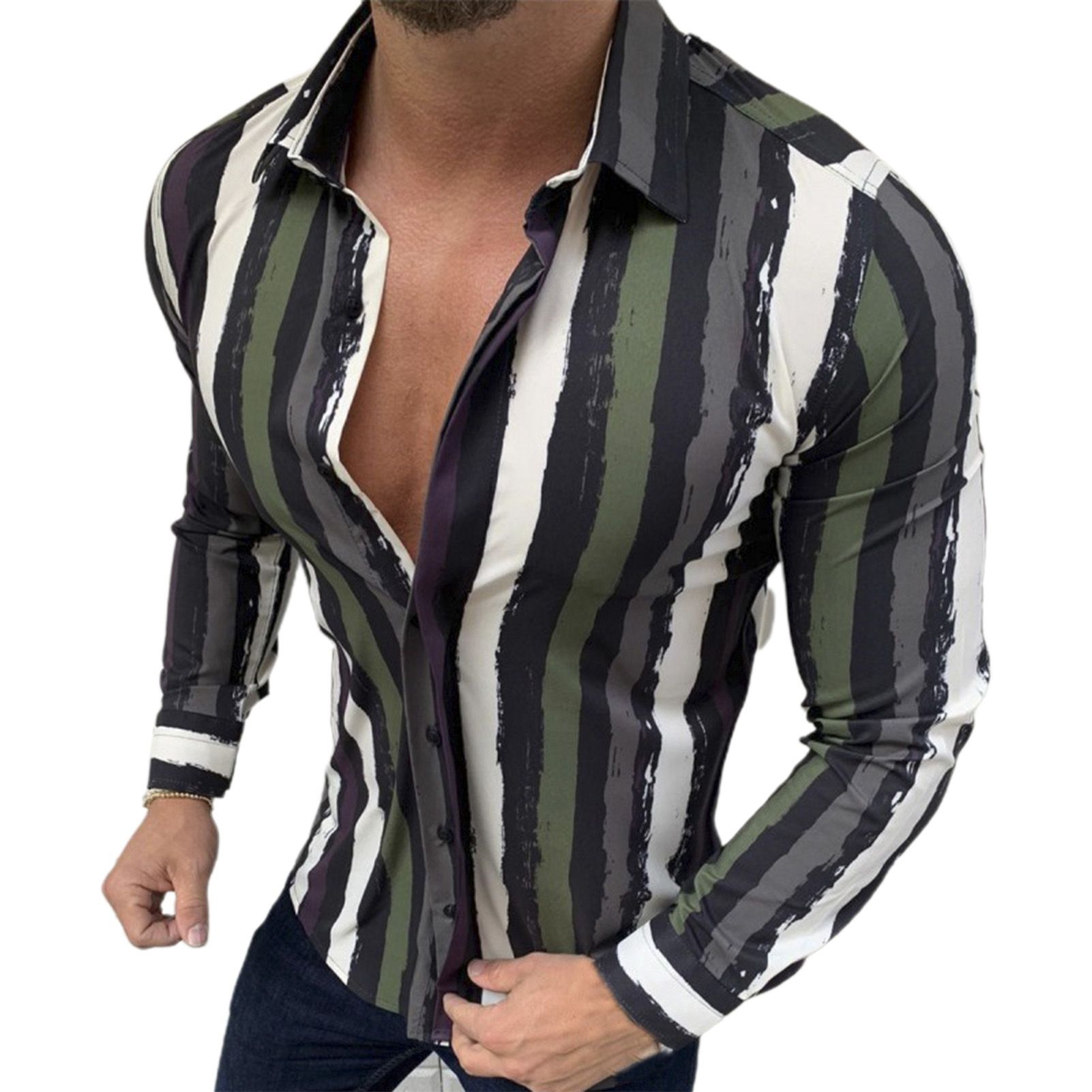 Shirt Single-ed Trendy Male Simple Shirt
