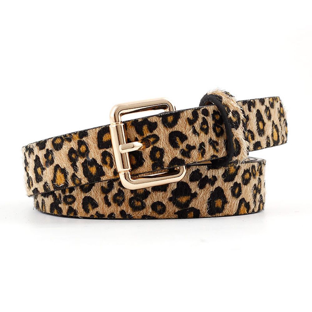 Fashion Female Women Belt Sexy Dress Retro Leopard Pattern Leather Straps Casual Cowskin Metal Buckle Jeans Waist Belt 2020 New