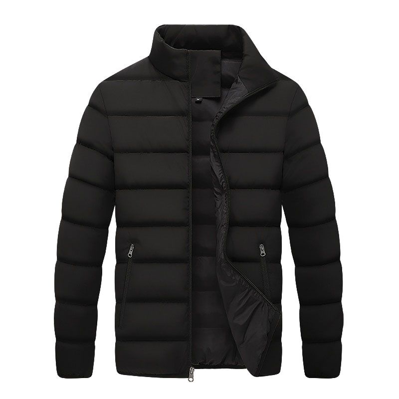 Fleece Parka Coat Mens Winter Thick Cotton Outwear Men Fashion Jacket Male Stand Collar Casual Clothing Casual Zipper Coat