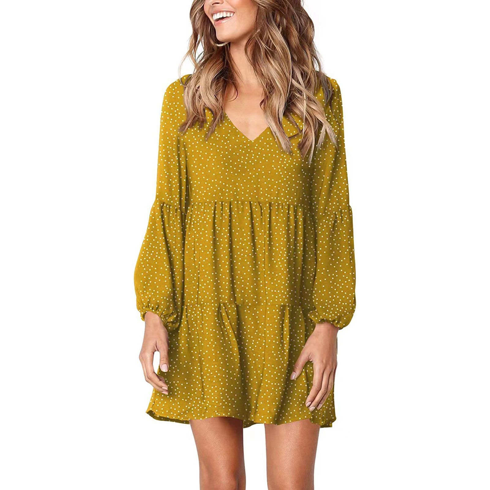 Amamia Lady Dress Long Sleeve Lantern Sleeve Lady Dress