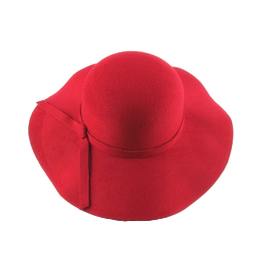 Girls Vintage Retro Kids Child Hats Polyester Felt Crushable Wide Brim Cloche Floppy Sun Beach Cap Fashion Sun Hats