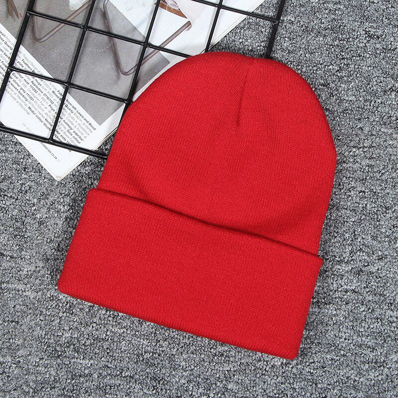 13 Colorways  Autumn Winter Solid Color Cotton Cashmere Beanies Bonnets For Woman Unisex Warm Knitted Simple Hat Wholesales
