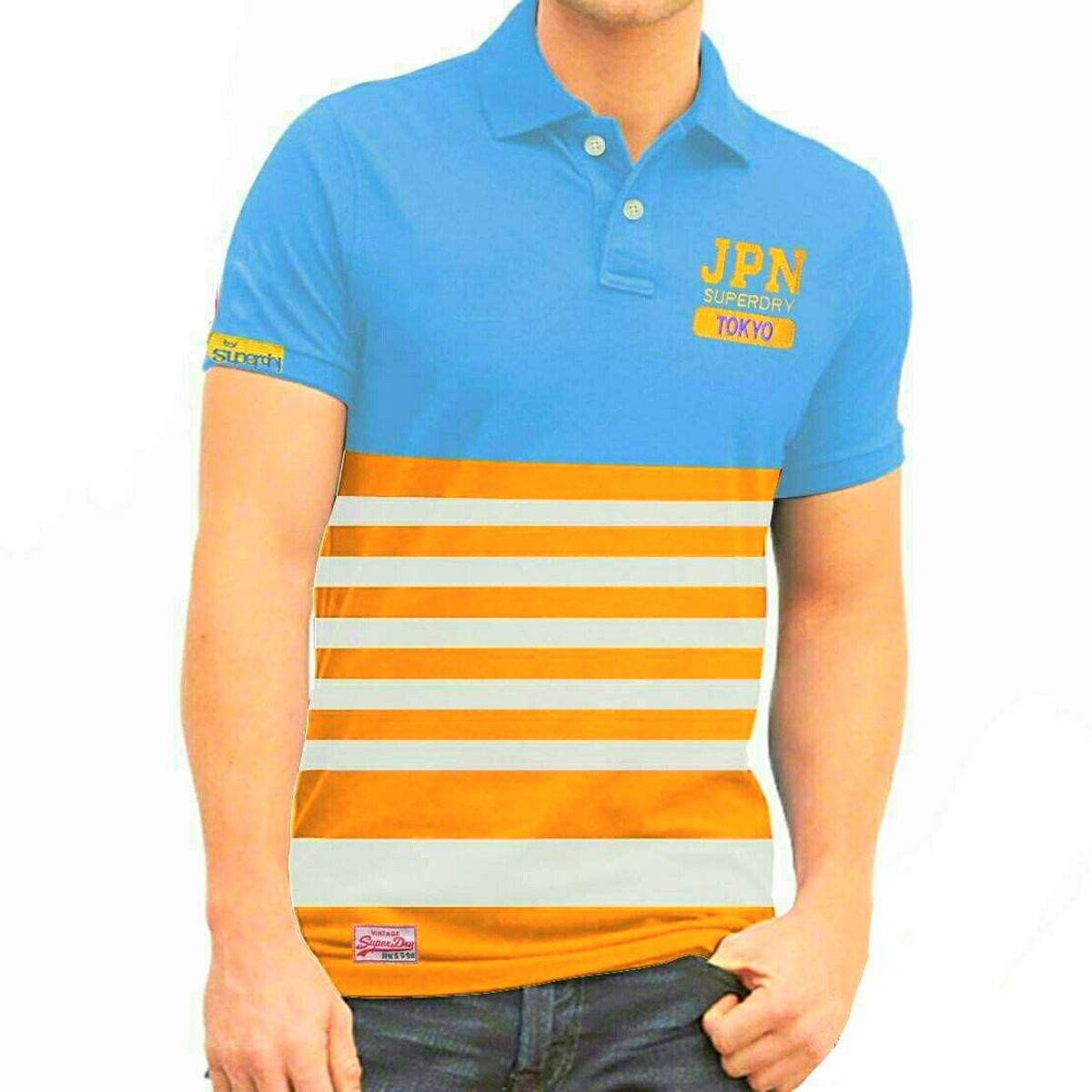 Multicolor Cotton Polo For Men