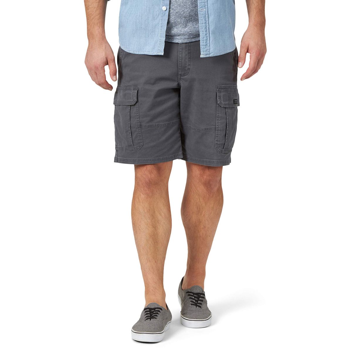 Dark Ash Cotton Cargo Short Pant For Men
