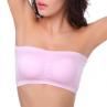 Women Solid Color Padded Tube Top Bandeau Strapless Bra Brassiere Chest Wrap