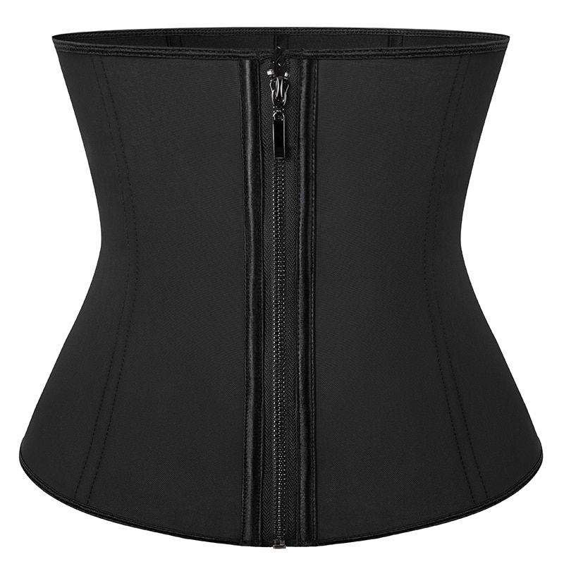 Latex Waist Trainer Corset UnderSport Cincher Womens Workout Slimming Body Shaper Zip&Hook Hourglass Faja Shapewear
