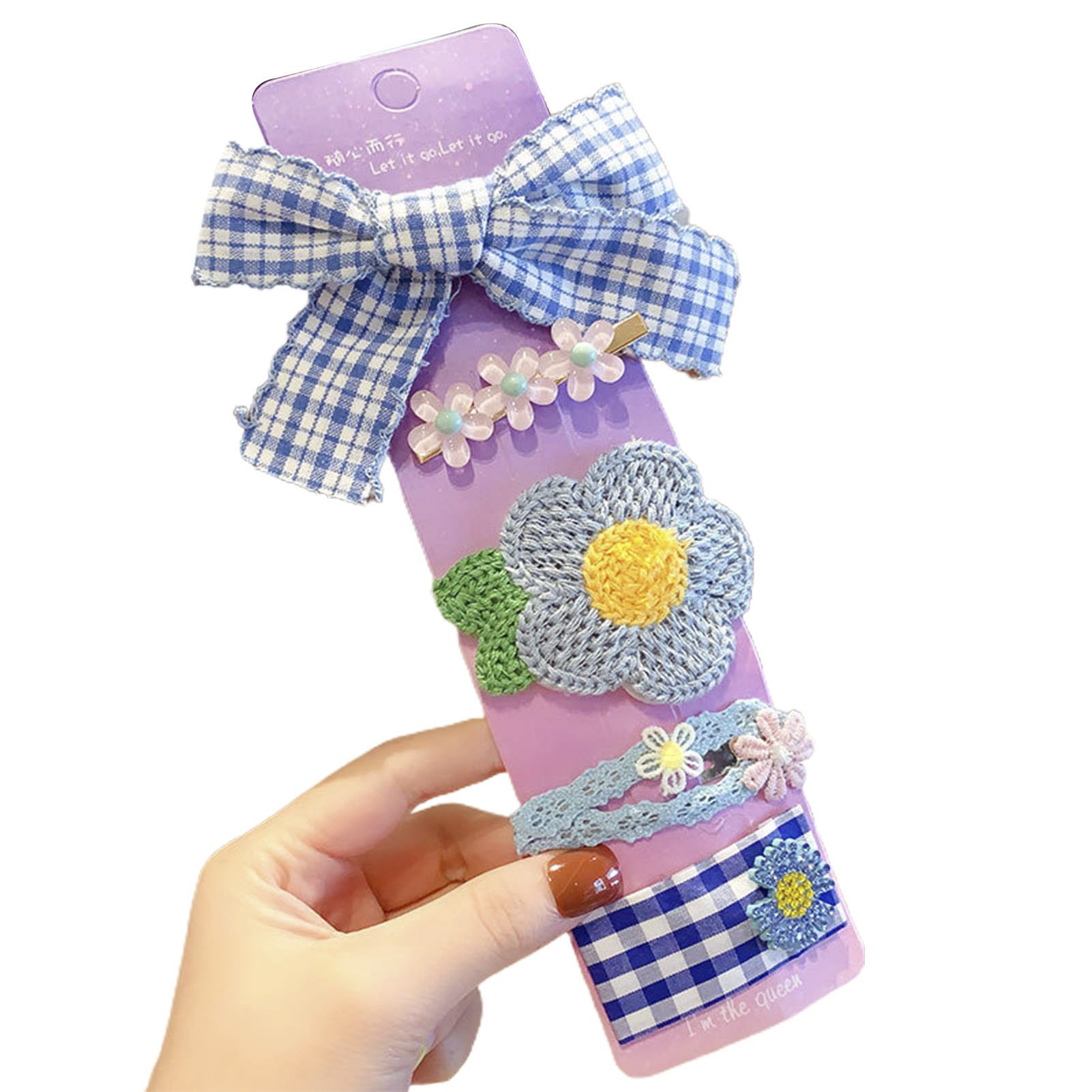 5Pcs/Set Cute Sweet Fruit Flower Bowknot Pattern Hair Barrette Hairpin Headdress for School