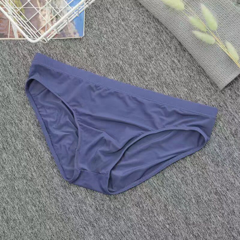 Men Mult-Colours Quick-Drying Cool Pants Sexy Transparent Thin Ice Silky Men Briefs 10 Colors Size M-4XL Man Panties