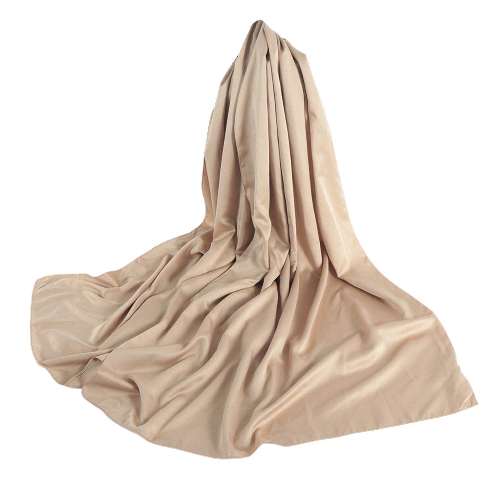 Women Turban Solid Color Smooth Pure Color Scarf