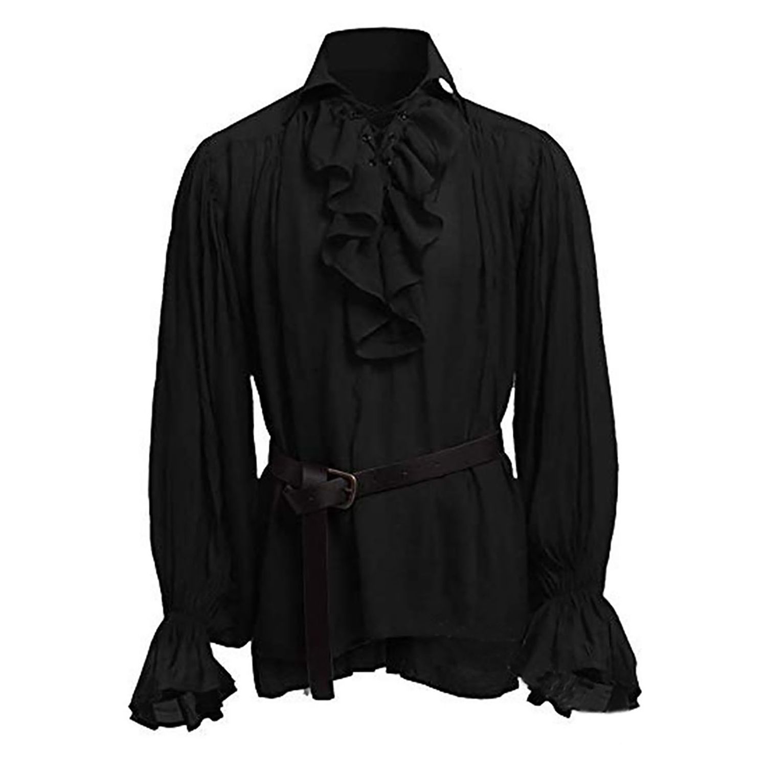 Men Shirt Eye-catching Bandage Long Sleeve Men Pullover Top
