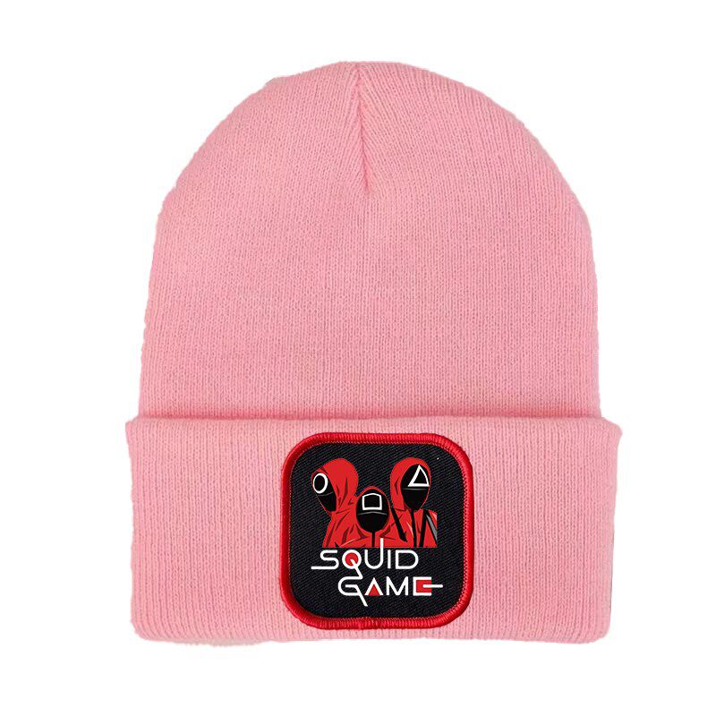 Squid Game Villain Triangle Square Circle 067 Men Women Winter Hat Cotton Knit Hat Skullies Harajuku Beanie Hats