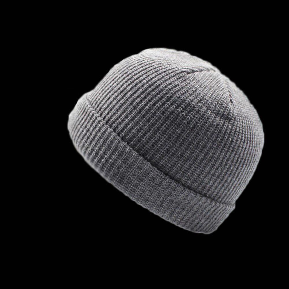 Men Women Knitted Hat Beanie Skullcap Sailor Cap Cuff Brimless Retro Soft Short Uni Hop Elastic Warm Winter Ski Beanie Hat