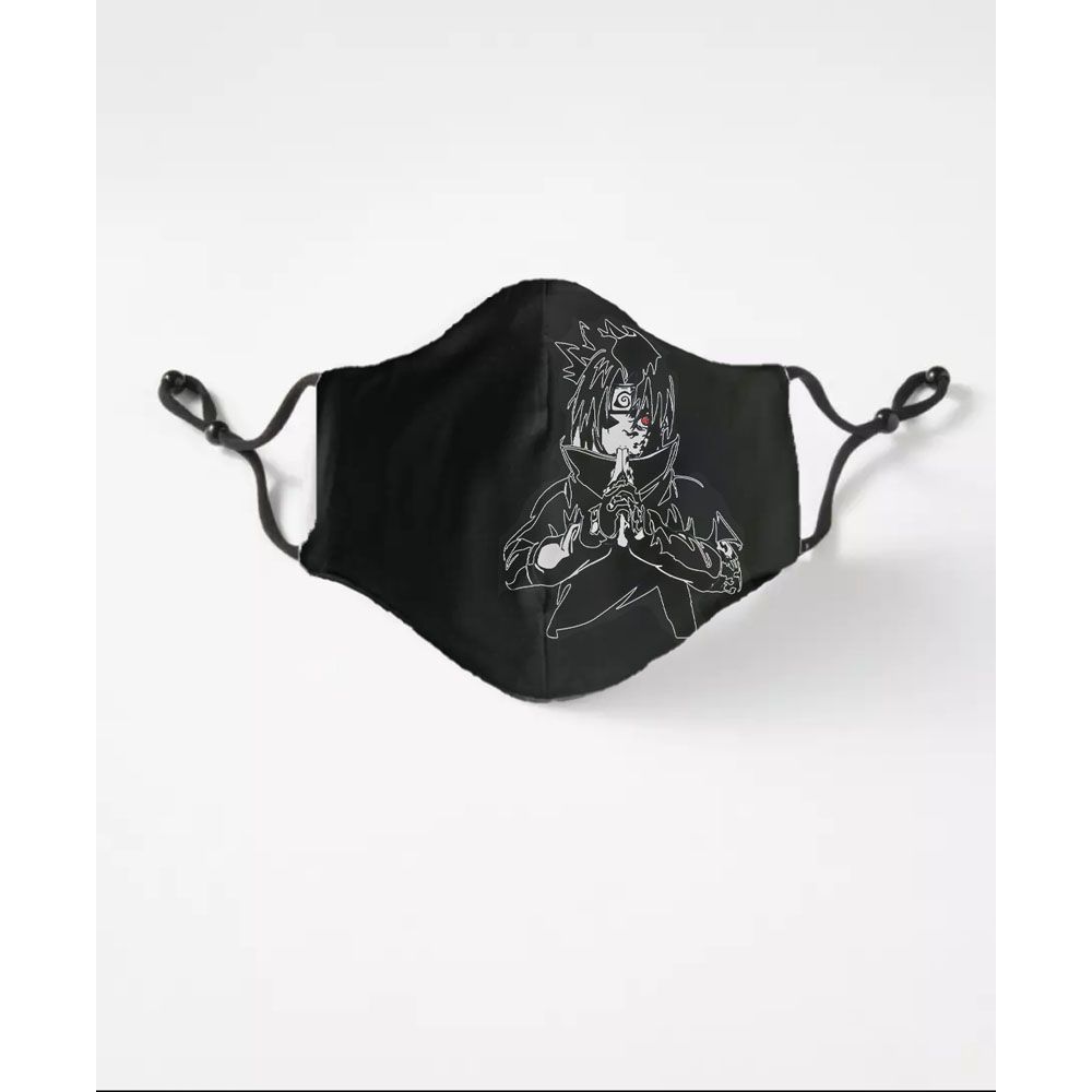 Naruto Sasuke Uchiha Three Layer Face_Mask For Men And Women  Free Size With Adjustable Ear Loop And Digital Femal Print flower Bts Face_Mask Design Red Black White Colorful Print Anime Cartoon Formal And Casual Face_Mask