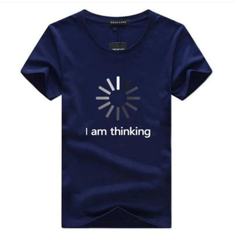 Dark Blue Cotton T T-Shirt for Men