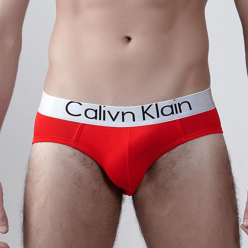 Calivn Klain Letter Men Briefs Sexy Men's Underpants Cotton Breathable 3D-Pouch Male Low-Waist Briefs Cueca Panties